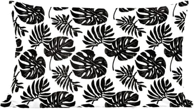 Sierkussens - Kussentjes Woonkamer - 60x40 cm - Modern - Monstera - Zwart