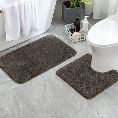 Dailygoods - Dailygoody - Badmat - Antislip - Absorberend - 60x90 cm - Douchemat - Geschikt voor badkamer en keuken - Koffie
