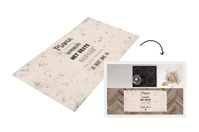 Keukenloper - Loper keuken - Spreuken - Quotes Mama Je Hebt Ons Al - Moederdag - Cadeau moeder - Retro - Quotes - Mama - 120x60 cm - Keukenloper vinyl