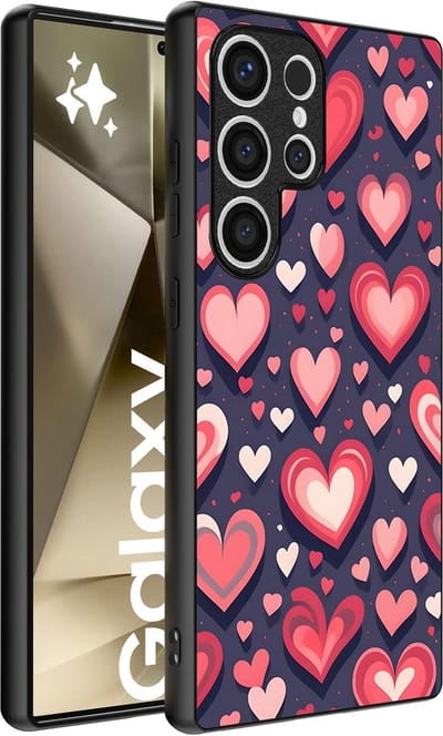 Smartphonica Telefoonhoesje Geschikt voor Samsung Galaxy S24 Ultra met Hartjes Opdruk - TPU Backcover Case With Heart Design geschikt voor Samsung Galaxy S24 Ultra