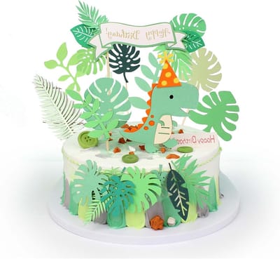 11pcs Dinosaur Cake Topper, Cute Zoo Birthday Cake Inserts Decoration for Kids Baby Boys Girls Birthday Party Supplies - ShopVlot