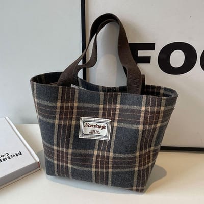 Canvas Tas voor Middelbare Scholieren Nieuwe Stijl Forenzen Grote Capaciteit Klas Schoudertas Modieus Retro Hand Draagtas voor Vrouwen W3895WW-