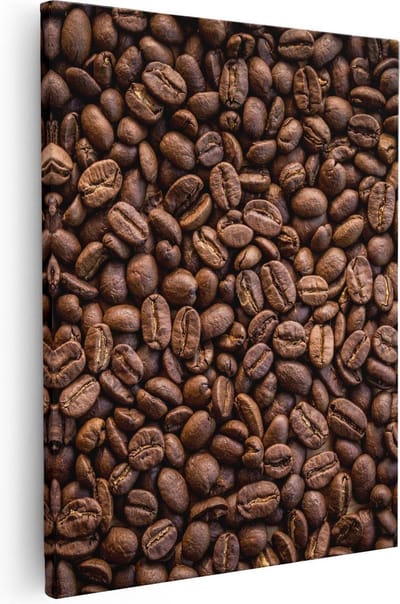 Artaza Canvas Schilderij Koffie Stilleven - 40x50 cm - Muurdecoratie Keuken - Wanddecoratie Koffiebonen - Kamer Accessoires