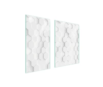 TMK ArtDeko Serie - Glazen Beschermplaat - 75x52 cm - Wit - Geschikt voor Meerdere Fornuissoorten