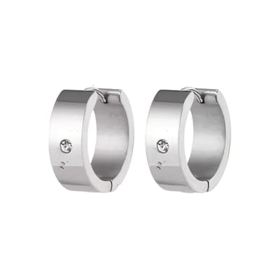 Aramat Jewels | Oorringen | Brede Huggie Oorringen 20x7mm Zilverkleur | | | |7mm | Staal | Volwassenen | Verkleurd niet
