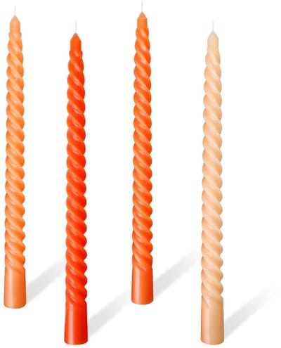 Dailygoods- Kaarsen Set van 4 - Gedraaide Spiraalkaarsen - Lange Brandtijd 6 Uur - Rookloos - Geurloos - Elegante Decoratie - Dinerkaarsen