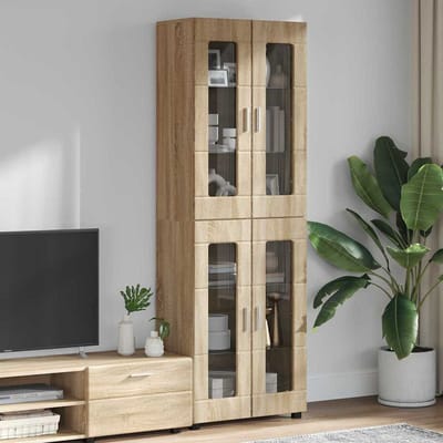 vidaXL - Highboard - FLORIN - 60 - x - 35 - x - 182 - cm - Sonoma - Eik - Bewerkt - hout