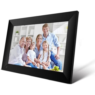 Cadre photo numérique P100 WiFi 10,1 pouces 16 Go Cadre photo électronique intelligent Contrôle par application Envoyer des photos Écran tactile vidéo push Panneau LCD IPS 800 x 1280 EU Plug noir