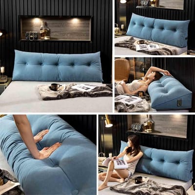 Driehoekig Steunkussen voor Rug en Hoofd - Luxe Pluche Rugleuning voor Bed en Bank
