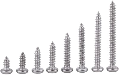 Dailygoods- Zelftappende Schroeven 200 Stuks - M3*6/8/10/12/16/20/25/30mm - Platte/Bolkop - RVS 304 - Voor Houten Meubelreparatie - Schokbestendig