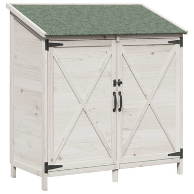 vidaXL - Tuin - Shed - Wit - 106 - x - 56 - x - 113,5 - cm - Massief - Vurenhout