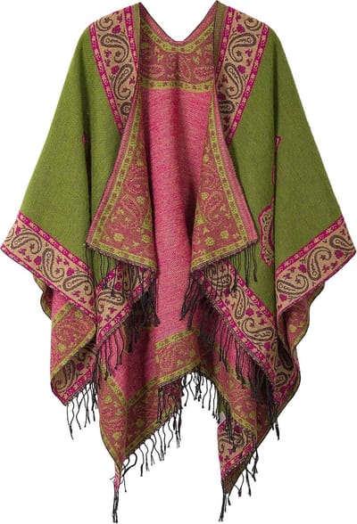 Dames Winter Poncho Stola Bohemien Sjaal Warm Gebreid Cape