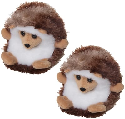 Nature Planet pluche kleine Egel knuffel - 2x - 13 cm - Dieren speelgoed knuffels cadeau - Knuffeldieren