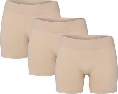 3-Pack Dames Onderbroek - Fietsbroekje - Naadloos - Korte Pijpjes - Beige - Maat S/M