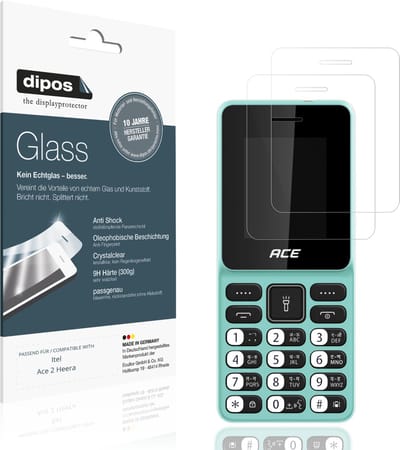 dipos – 2x Pantserfolie geschikt voor Itel Ace 2 Heera | 9H Screenprotector