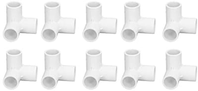 Dailygoods- Pijpfitting 3-weg - PVC - Elleboogfitting 90 graden - Hoekconnector - Duurzaam - 10 Stuks - Buiskoppeling