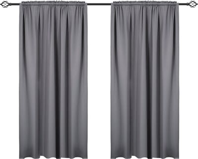 Gordijnenset 135x245cm Grijs - Verduisterend, Fluweel en Set van 2 - Voor Woonkamer, Slaapkamer en Privacy