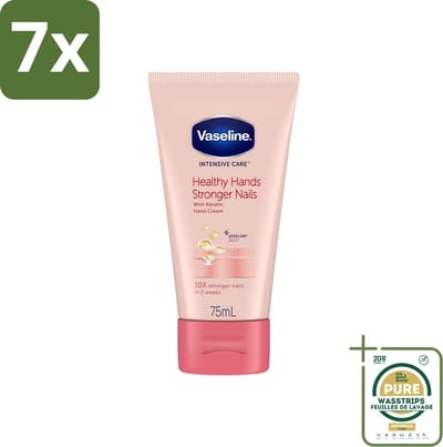 7 x Vaseline - Healthy Hands & Stronger Nails - Handcrème - Versterkend - 75 ml - Grootverpakking - Handcrème - Handen Verzorgen - Nagels Versterken - Keratine - Hydratatie