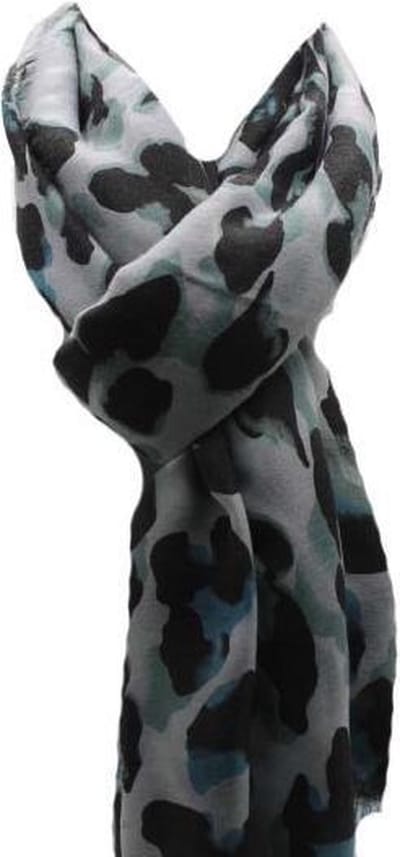 Dames Sjaal Tijger Print Sjaal Met Blauw-Groene Camouflage