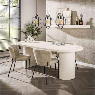 Eettafel arch stone 215x90cm - Marmer composiet