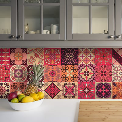 Zelfklevende tegelmuurstickers voor keuken en badkamer - 24 Eraldo Azulejos tegelstickers - 24 stickers 10x10cm