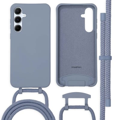 imoshion Hoesje - Geschikt voor Samsung Galaxy A55 (5G) - Color Backcover met afneembaar koord - Ash Blue