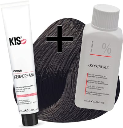 KIS haarverfset - 3N Donkerbruin  - haarverf & waterstofperoxide