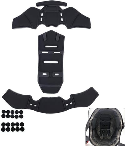 Helm Padding Set - Binnenvoering Vervanging - Comfortabel Rijden - Aanpasbare Pasvorm - Universeel - Zwart