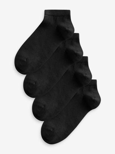 Next - Dames - Modal sneakersokken, 4 paar - Zwart