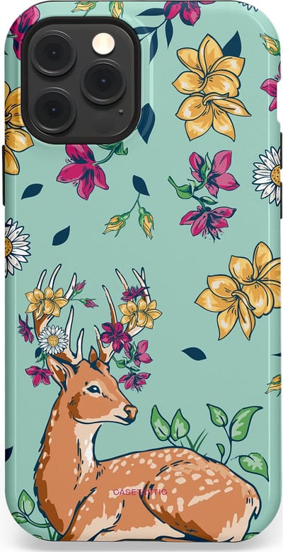 Casetastic Hoesje Geschikt voor Apple iPhone 12/12 Pro Magsafe - Stijlvolle Beschermende Duo-layer Case - Bloemenbronst