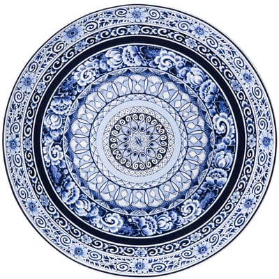 Wandbord Delftse Mandala - Keramiek - 42 cm