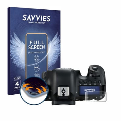 Savvies - Screenprotector voor Canon EOS 6D Mark II (Schouderdisplay) - Folie Beschermfolie transparant volledig dekking 4 Stuks