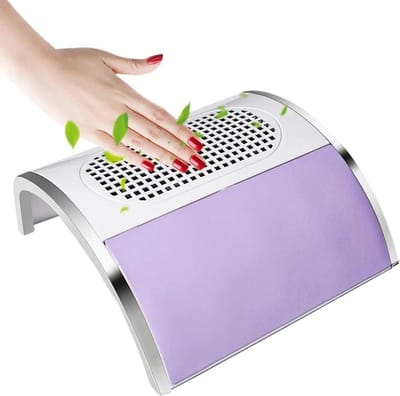 Nagelstofzuiger - Nagelstofafzuiging Stofverzamelaar - Nagelstudio Werkplek - Twee Krachtige Ventilatoren - 500 Gram - Paars