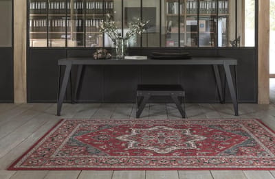 OSTA Kashqai – Vloerkleed – Tapijt – geweven – wol – eco – duurzaam - modern - landelijk - Rood/Beige Patroon - 67x275