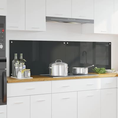 vidaXL - Keukenachterwand - 2 - st - Donkergrijs - 90 - x - 50 - cm - gehard - glas