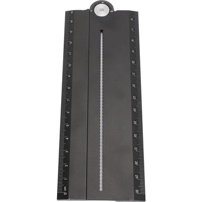 Règle multiple en aluminium Multifonctionnel Mètre d'angle pour dessin de cercle d'arc et de lignes parallèles black