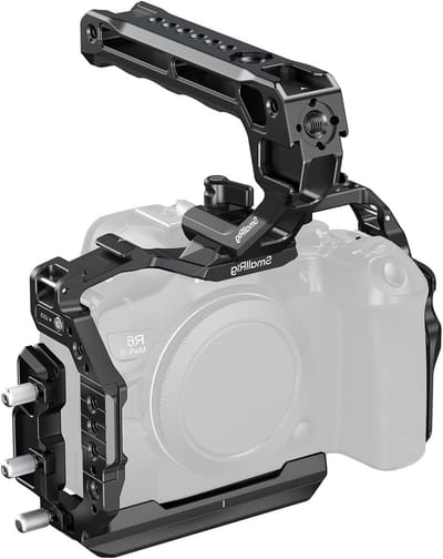 Camera Cage Kit voor Canon R6 Mark II met Top Handle, Kabelklem en Snelle Bevestiging, Geschikt voor DJI RS 3 en RS 4 Systemen