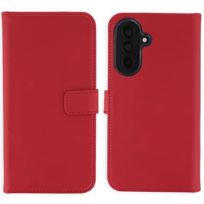 Selencia Hoesje - Geschikt voor Samsung Galaxy A37 (5G) - Echt Lederen Bookcase - Rood