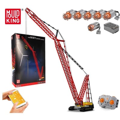 MOLD KING Technische Auto Bouwvoertuig Speelgoed Voor Volwassenen Rupskraan Bouwstenen MOC Bricks Verjaardagscadeautjes voor kinderen rood