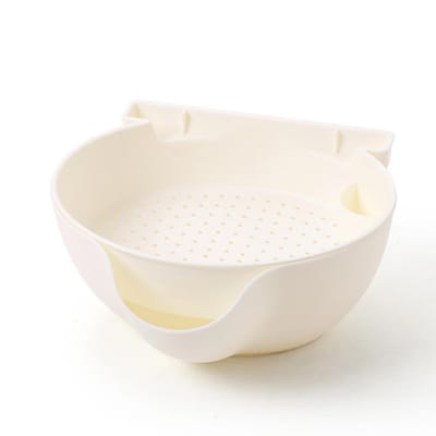 Assiette de rangement double couche pouvant contenir des peaux de melon 22,5 x 20,5 x 9 cm / vert / blanc, outils ménagers, panier à fruits paresseux avec support de rangement white