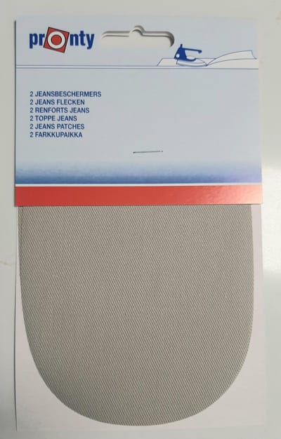 Pronty - 2 jeansbeschermers beige - opstrijkbare kniestukken / elleboogstukken - knielap - patch ovaal - 100% katoen keperkatoen - zand - opstrijkbaar