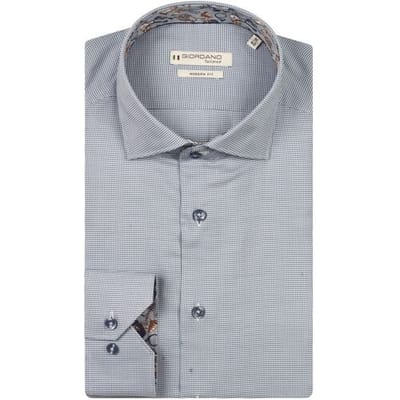 Giordano Overhemd Maggiore Semi Cutaway Mini Check Navy / male