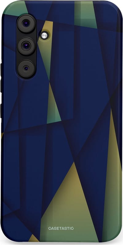 Casetastic Hoesje Geschikt voor Samsung A54 (5G) - Stijlvolle Beschermende Duo-layer Case - Blauwgroene Driehoeken