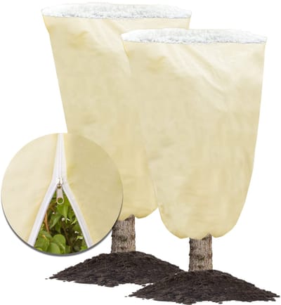 2 stuks Planten Vorstbescherming - Vorstdoek - Plantenhoes Vorstbescherming - 80cm*100cm - Met Ritssluiting - Herbruikbaar - Vorstdoek Struikhoes - Geschikt voor Buitenplanten Fruitboompotten