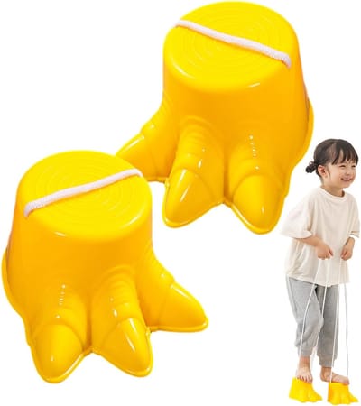 Kinder Stelten - Loopstokken Speelgoed - Balans Oefenen - Dinosaurus Voetvorm - 15x8.5x12cm - Geel
