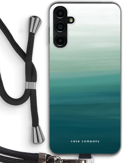 Case Company® - Hoesje met koord geschikt voor Samsung Galaxy A14 hoesje met Koord - Ocean - Telefoonhoesje met Zwart Koord - Bescherming aan alle Kanten en Over de Schermrand