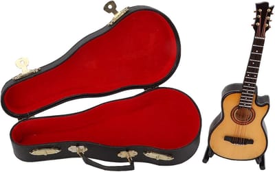 Decoratieve Houten Gitaar Model Replica - Miniatuur Muziekinstrument voor Verzamelaars