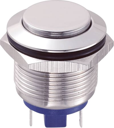 TRU COMPONENTS GQ19H-10/J/S Vandalismebestendige druktoets 48 V/DC 2 A 1x uit/(aan) Moment IP65 1 stuk(s)
