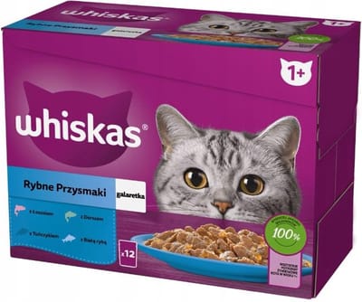 Whiskas Rybne Przysmaki - Kattenvoer - 48x85g - Voor Volwassen Katten - Rijk aan Vis