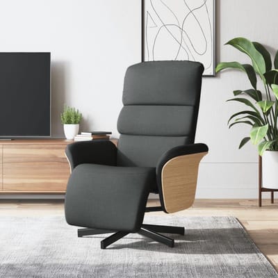 Relaxstoel met Voetensteun - Draaifauteuil Ligstoel - Ontspannen Zitten - Handmatige Ligfunctie - 795 x 104 x 83 cm - Donkergrijs
